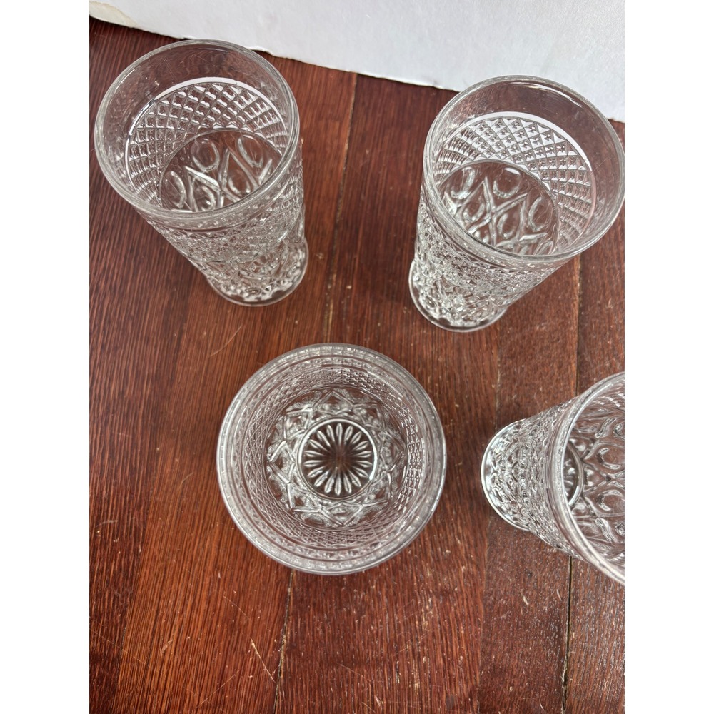 Imperial Glass Cape Cod Clear Flat Tumblers Set of 4 Vintage Juice Water Glasses - Picture 3 of 7